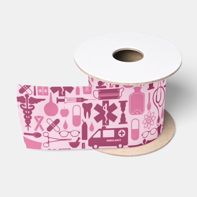 Rosa Krankenschwester-medizinisches Satinband (Spule)