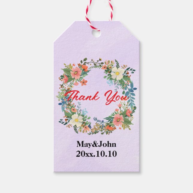 Rosa Kranz für Geschenkartikel & Geschenkenke Geschenkanhänger (Vorderseite)