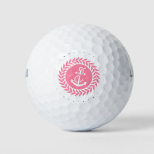Rosa Kranz und weißer Anker Golfball