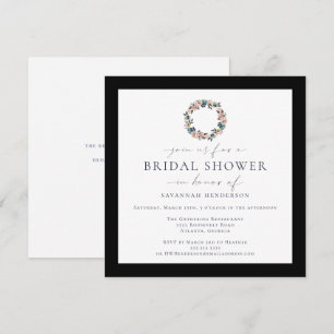 Rosa Kraut, schwarzes Brautparty Einladung