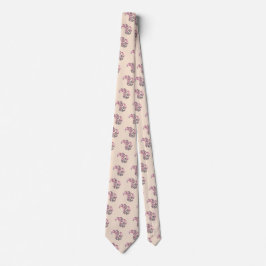 Rosa Krawatte mit Paisley Fraktal Art Design
