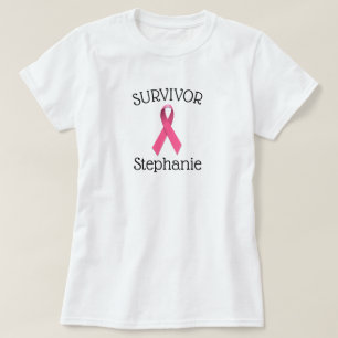 Rosa Krebsüberlebung Ribbon-T - Shirt