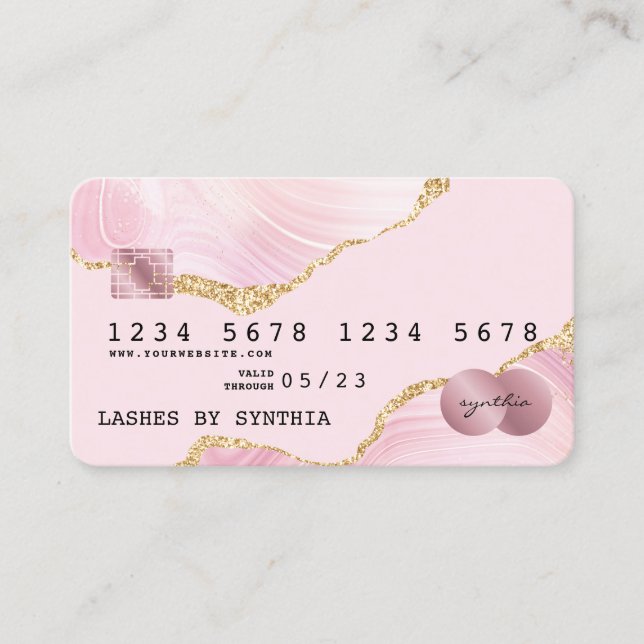 Rosa Kreditkarte - Logo Visitenkarte (Vorderseite)