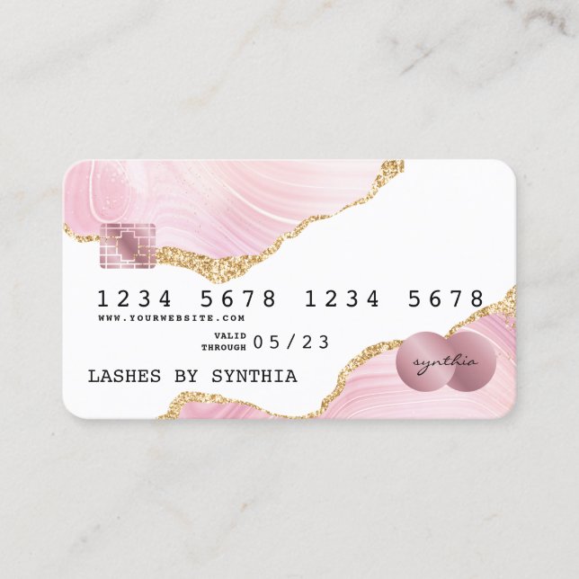 Rosa Kreditkarte - Logo Visitenkarte (Vorderseite)