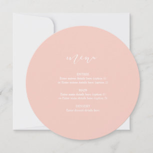 Rosa Kreis Hochzeitsplatten-Menü Elegante Kalligra Ankündigung