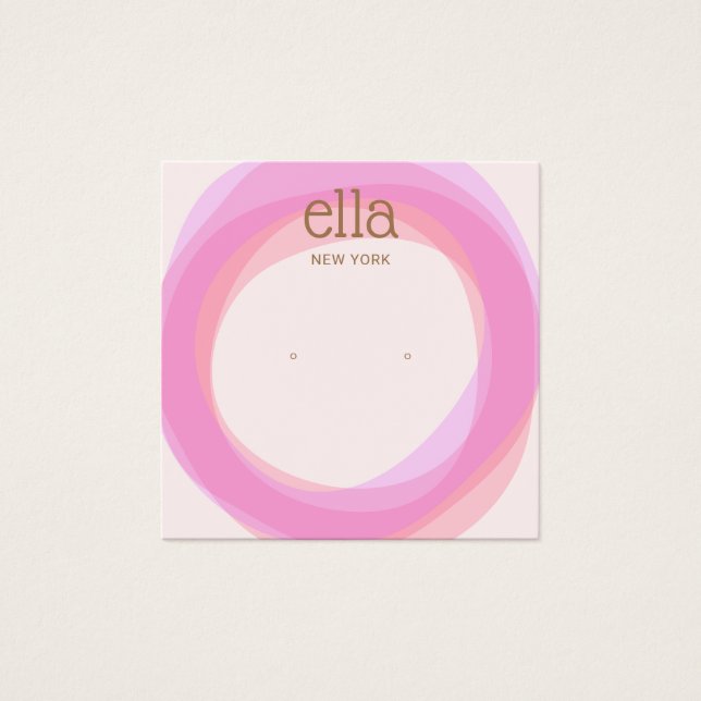 Rosa Kreise Gestänge Ohrring Display Card Square (Vorderseite)