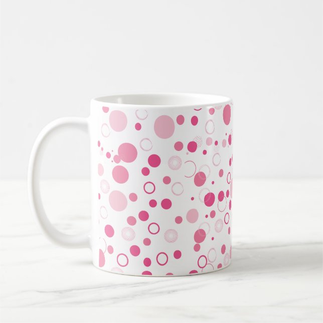 Rosa Kreise Tasse - Spaß und modernes Design (Links)