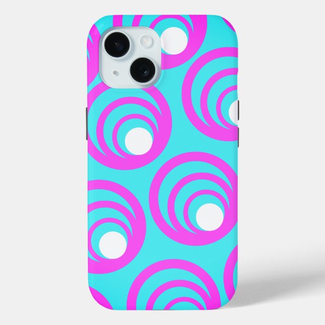 Rosa Kreise Weißer Innenkreis Case-Mate iPhone Hülle (Rückseite)