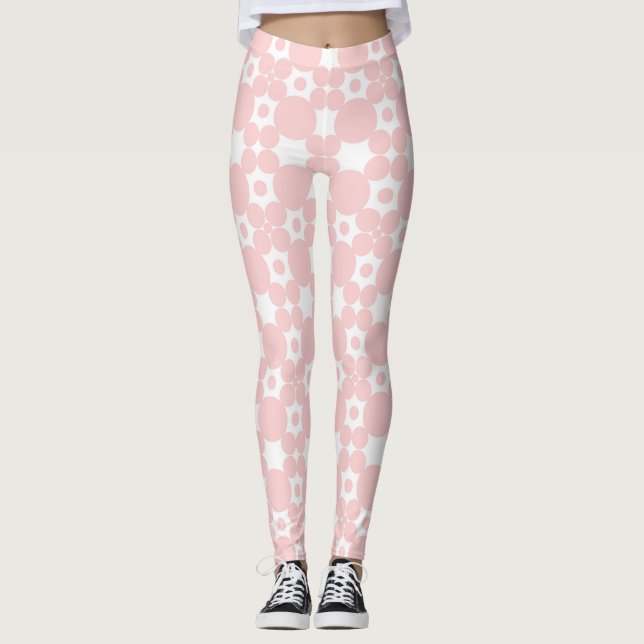 Rosa Kreismuster Leggings (Vorderseite)