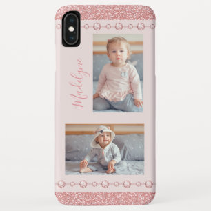 Rosa Kristall Glitzer Name Foto Case-Mate iPhone Hülle