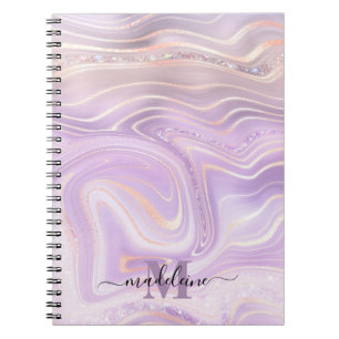 Rosa Kristall Marmor Iridescent Agate Notizblock