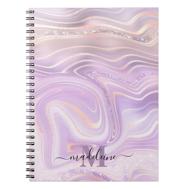 Rosa Kristall Marmor Iridescent Agate Notizblock (Vorderseite)