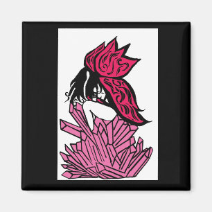 Rosa Kristallfee Magnet