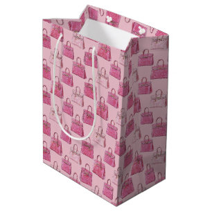 Rosa Krokodil-Handtasche Mode-Muster auf errötende Mittlere Geschenktüte