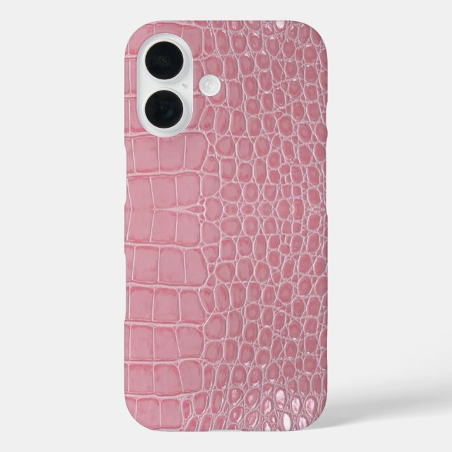 Rosa Krokodilleder Ästhetik iPhone 16 Hülle (Rückseite)