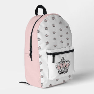 Rosa Krone Königin Royal Glam Mädchen Ästhetik Bedruckter Rucksack