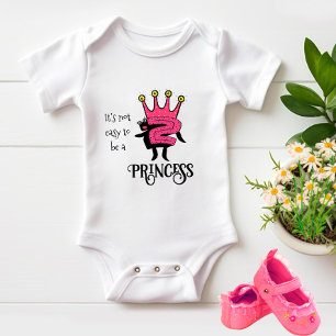 Rosa Krone mit der Zahl zwei Baby Strampler