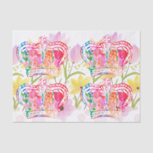 Rosa Kronen Blume Aquarelle Pastellfarben Seidenpapier