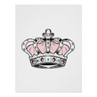 Rosa Kronen-Königin Royaler Glam Feminine Kunst