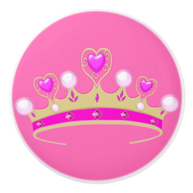 "Rosa Kronengriff Prinzessin " Keramikknauf (Vorderseite)