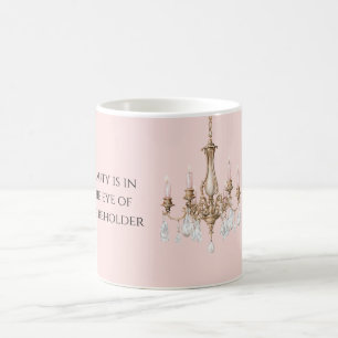 Rosa Kronleuchter Kerzen Kaffeetasse