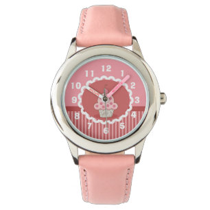 Rosa Kuchen-Entwurf Armbanduhr