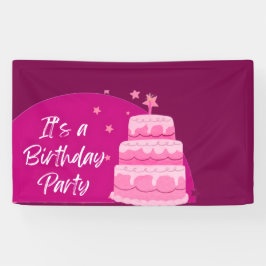 Rosa Kuchen Geburtstagsfeier Banner