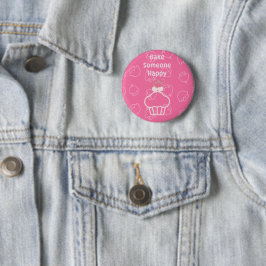 Rosa Kuchen glücklich Button