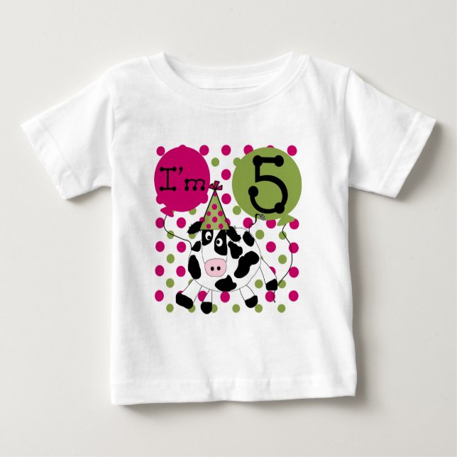Rosa Kuh 5th Birthday Shirts und Geschenke (Vorderseite)