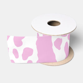 Rosa Kuh drucken Satinband