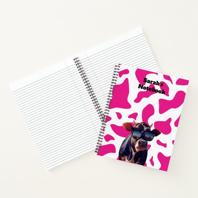 Rosa Kuh Print Custom Notebook Notizbuch (Innenseite)