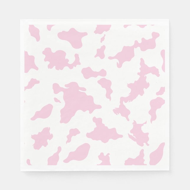 Rosa Kuh Print Paper Napkin Serviette (Vorderseite)