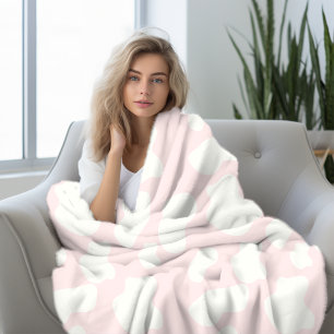 Rosa Kuhdruck Fleecedecke