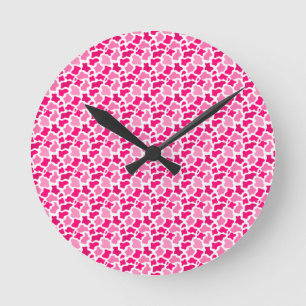 Rosa Kuhdruck-Muster Bauerngeschenke Bauernhoftier Runde Wanduhr