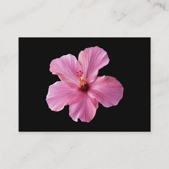 Rosa kundengebundene Schablone Hibiskus-Hawaiis Visitenkarte (Vorderseite)