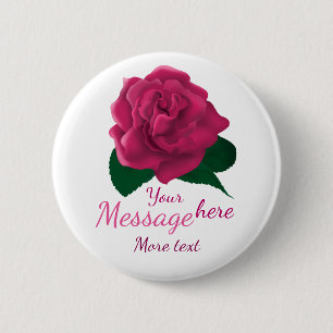 Rosa kundenspezifischer Textknopf der Blume Button