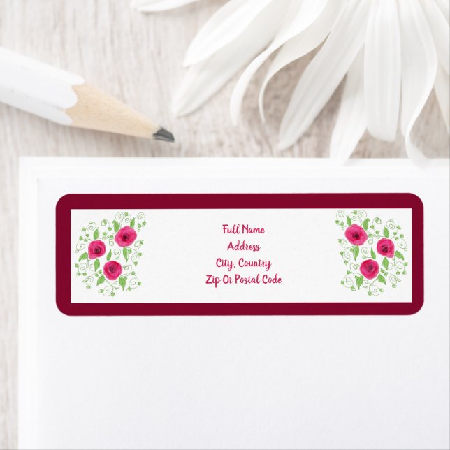 Rosa künstlerische Rose mit Bordeaux (Insitu)