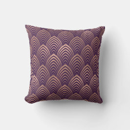 Rosa Kupfer Lila Art Déco Muscheln Kissen