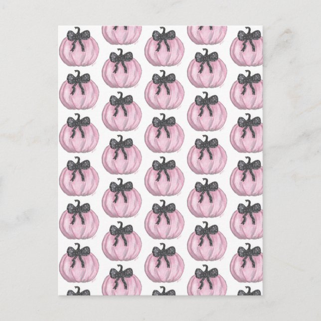 Rosa Kürbis mit schwarzem Bug Postkarte (Vorderseite)