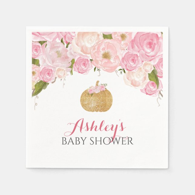 Rosa Kürbis Serviette (Vorderseite)