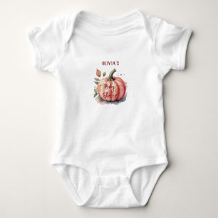 Rosa Kürbis-Wasserfarbe-Boho-Baby-Mädchen-Party Baby Strampler