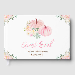 Rosa Kürbisse Florale Babyparty Gästebuch