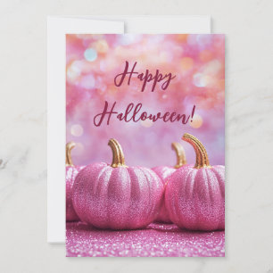 Rosa Kürbisse Halloween-Grußkarte Einladung
