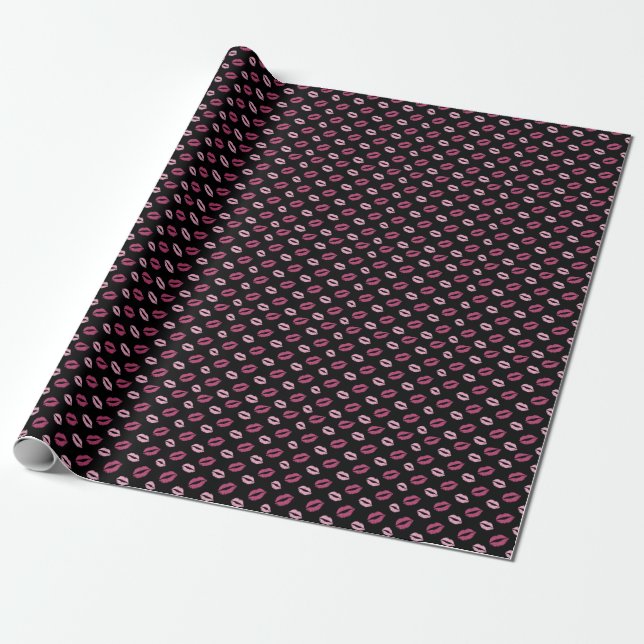 Rosa Küsse Geschenkpapier (Ungerollt)