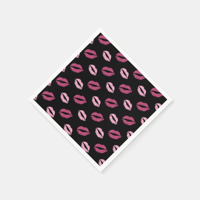 Rosa-Küsse Serviette (Ecke)
