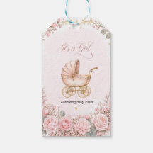 Rosa Kutsche It's a Girl Baby Shower Personalisier