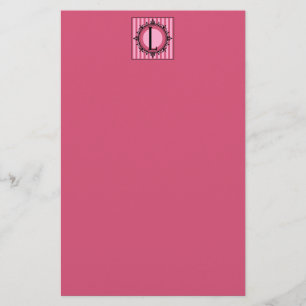 Rosa "L" Monogramm Briefpapier