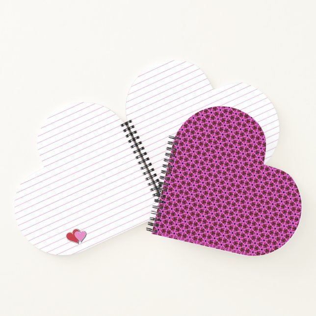Rosa Labyrinth Heart Shaped Notebook Notizbuch (Innenseite)