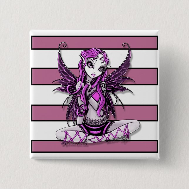 Rosa Lacey feenhafter Knopf Button (Vorderseite)