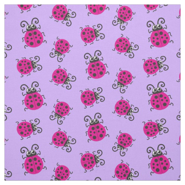 Rosa Ladybugs grafische Kunstmuster Stoff (Muster)